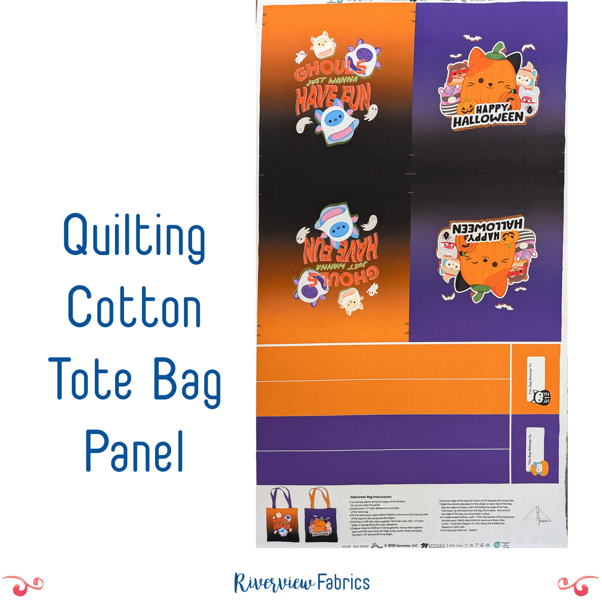 Squishmallow Halloween Bag Panel