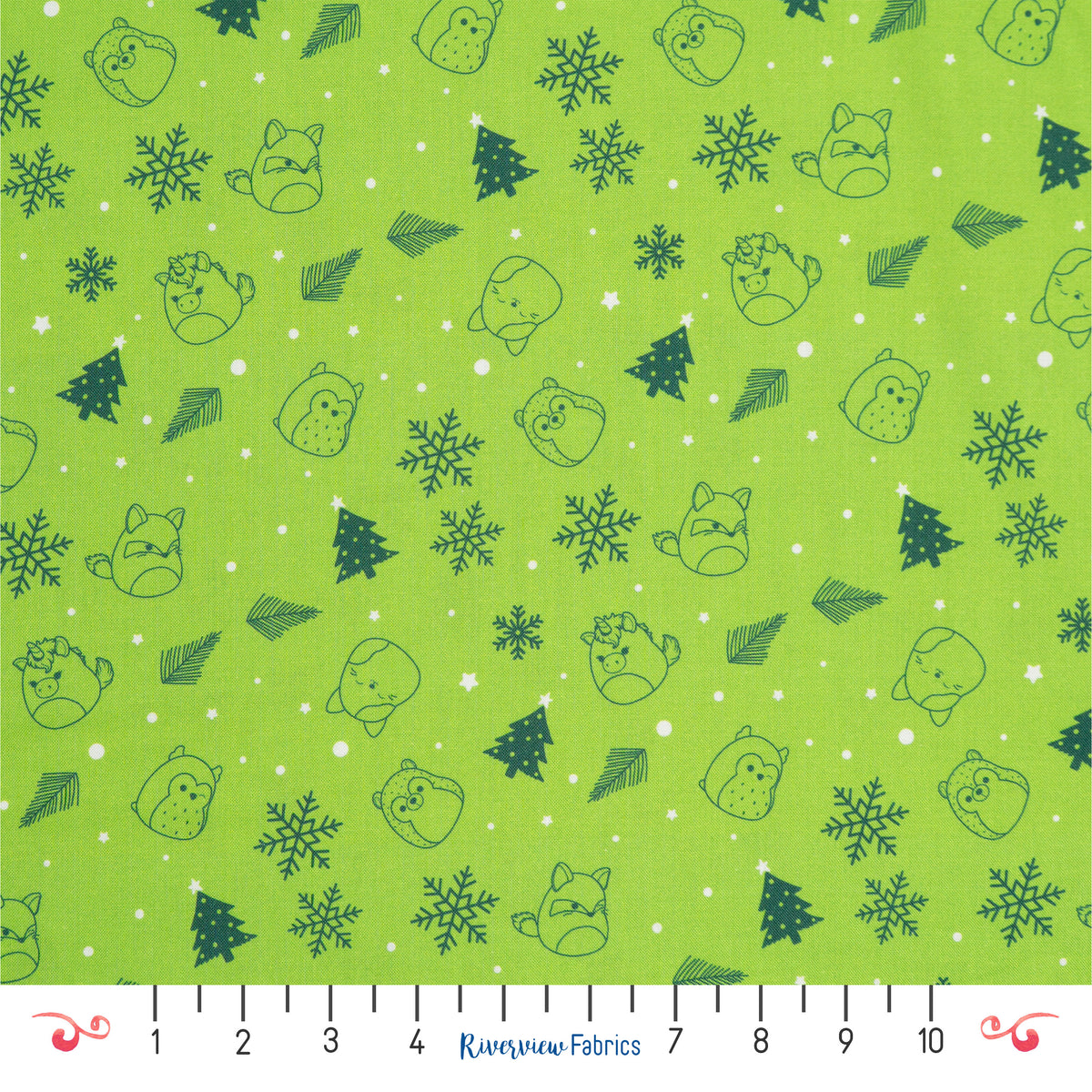 Squishmallow Christmas Fabric by the Half Yard