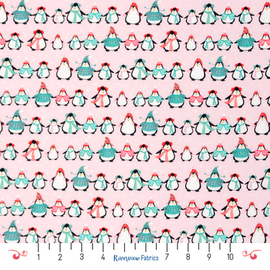 Penguins Quilting Cotton Fabric by the Half Yard