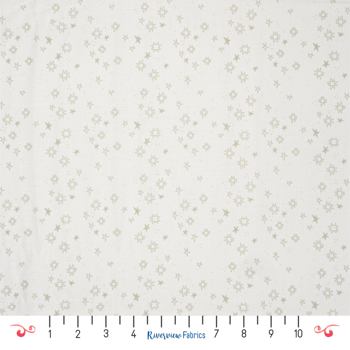 Quilty Stars Fabric By the Yard, Cream