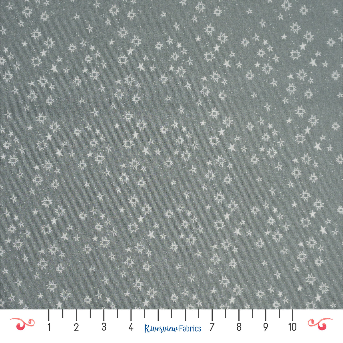 Quilty Stars Fabric By the Yard, Gray