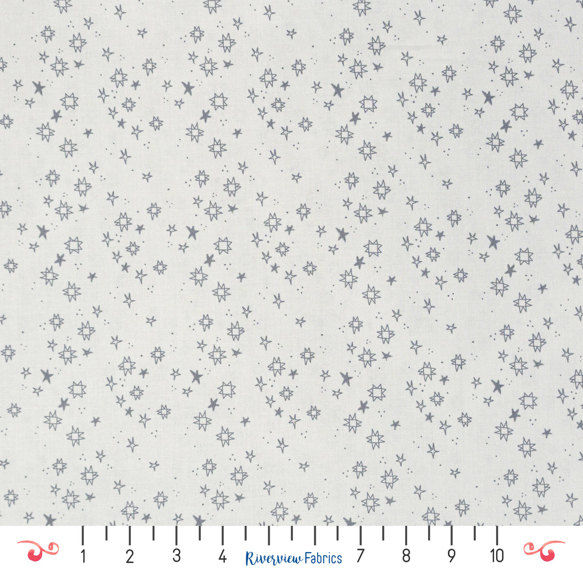 Quilty Stars Fabric By the Yard, Gray