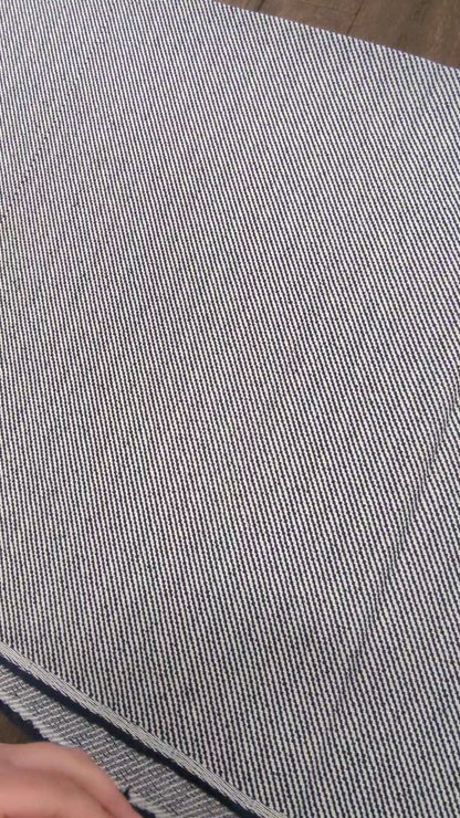Italian Designer Wool Navy Pinstripe Atelier Weave Fabric by the Half Yard