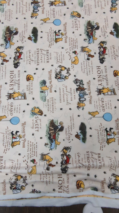 Double Lush Velvet - Winnie the Pooh Fabric by the Half Yard
