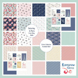 Saturday in Paris - Towers - White | Riley Blake | Quilting Cotton | Fabric By the Yard
