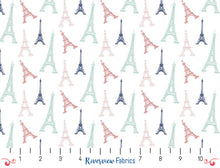 Saturday in Paris - Towers - White | Riley Blake | Quilting Cotton | Fabric By the Yard